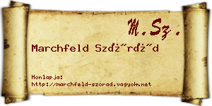 Marchfeld Szórád névjegykártya